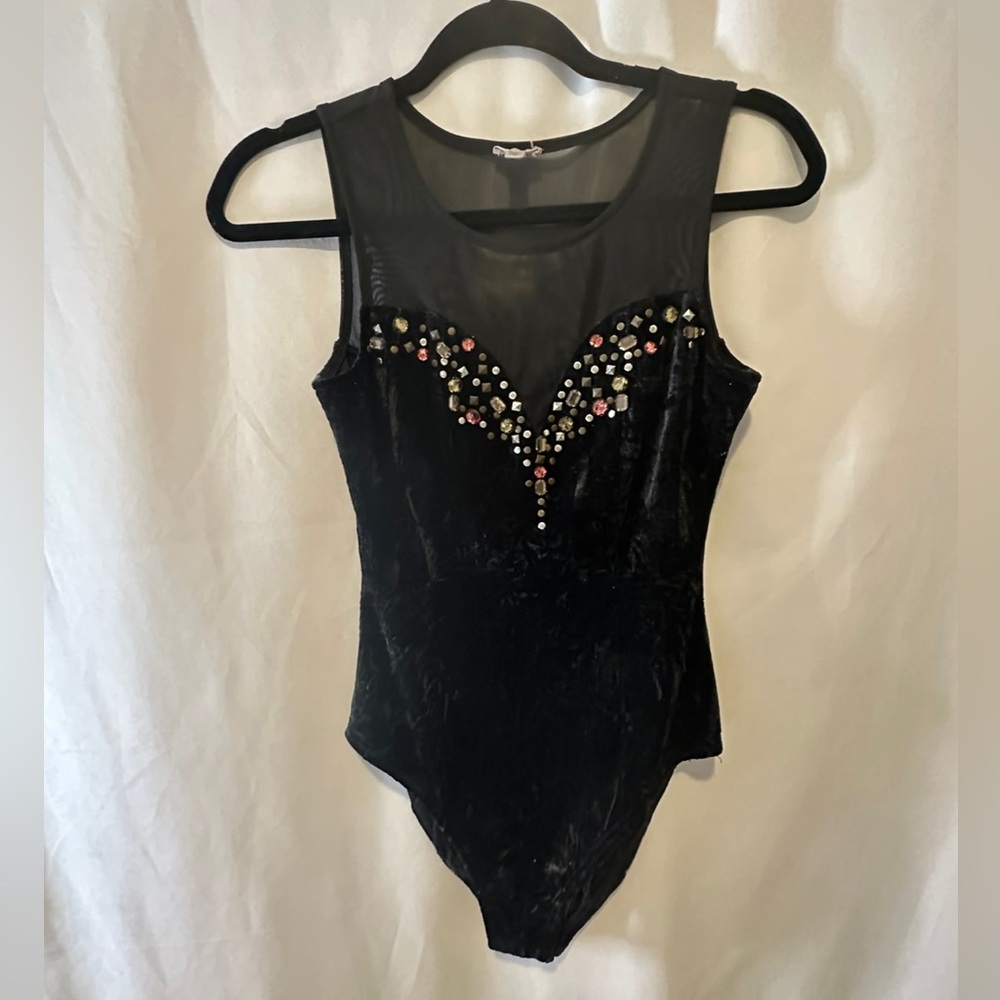 Ecote bodysuit velvet black small